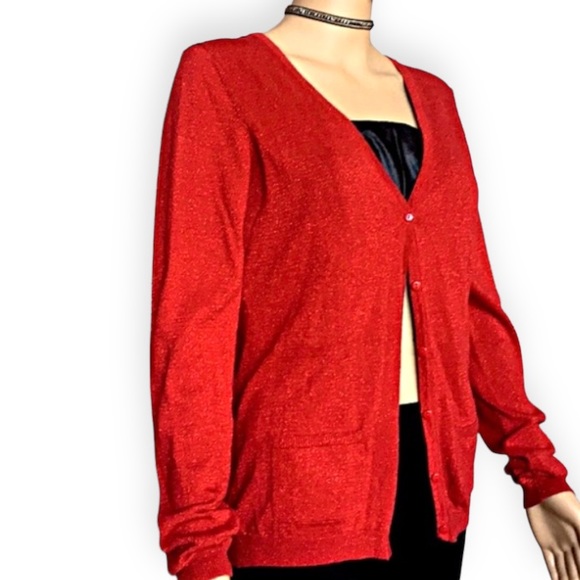 Forever 21 | 🎄Button-Up Metallic Threaded Cardigan. - Picture 2 of 6